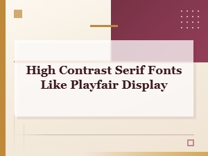 Top Elegant Serif Fonts with High Contrast Like Playfair Display