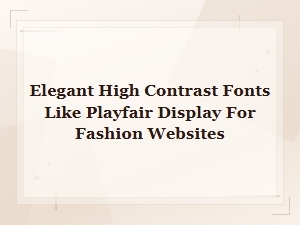 Elegant High Contrast Fonts for Fashion Websites Like Playfair Display